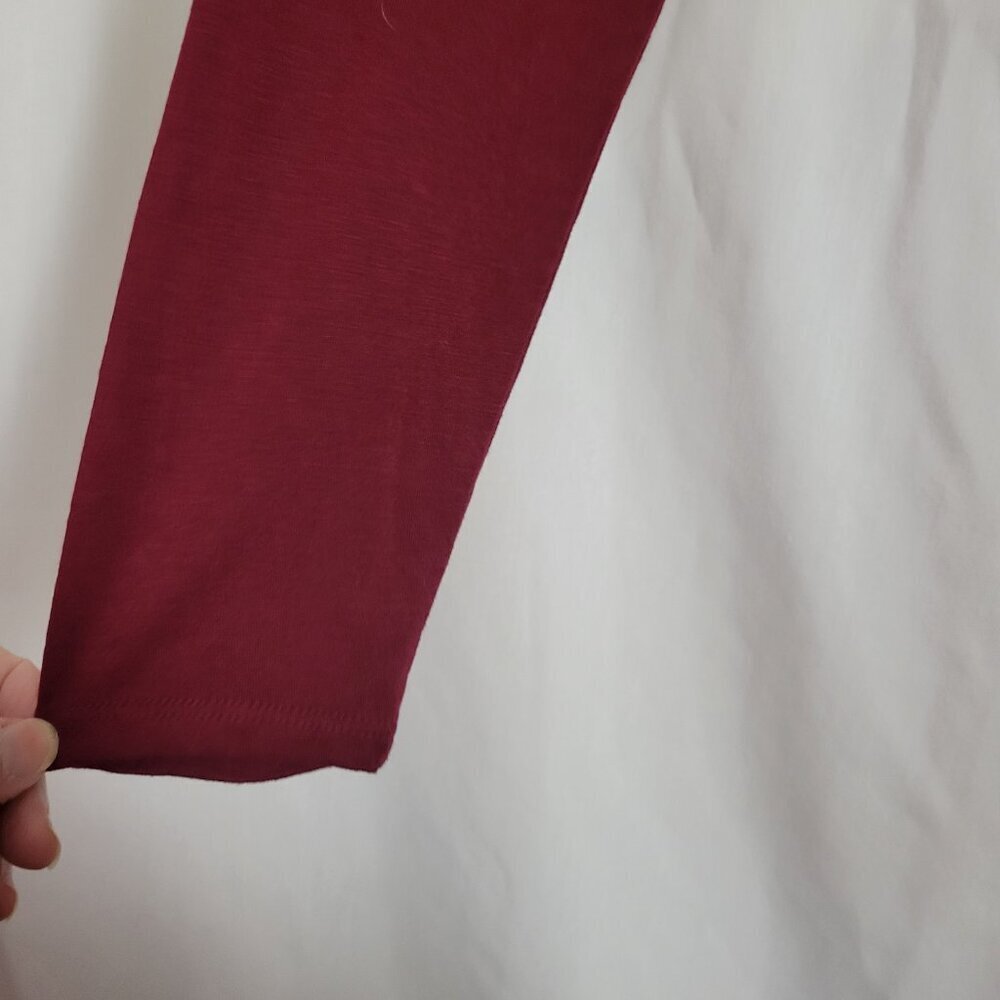Oh Baby! Motherhood Top Medium maternity stretch embellished tie cranberry wine - Picture 5 of 10